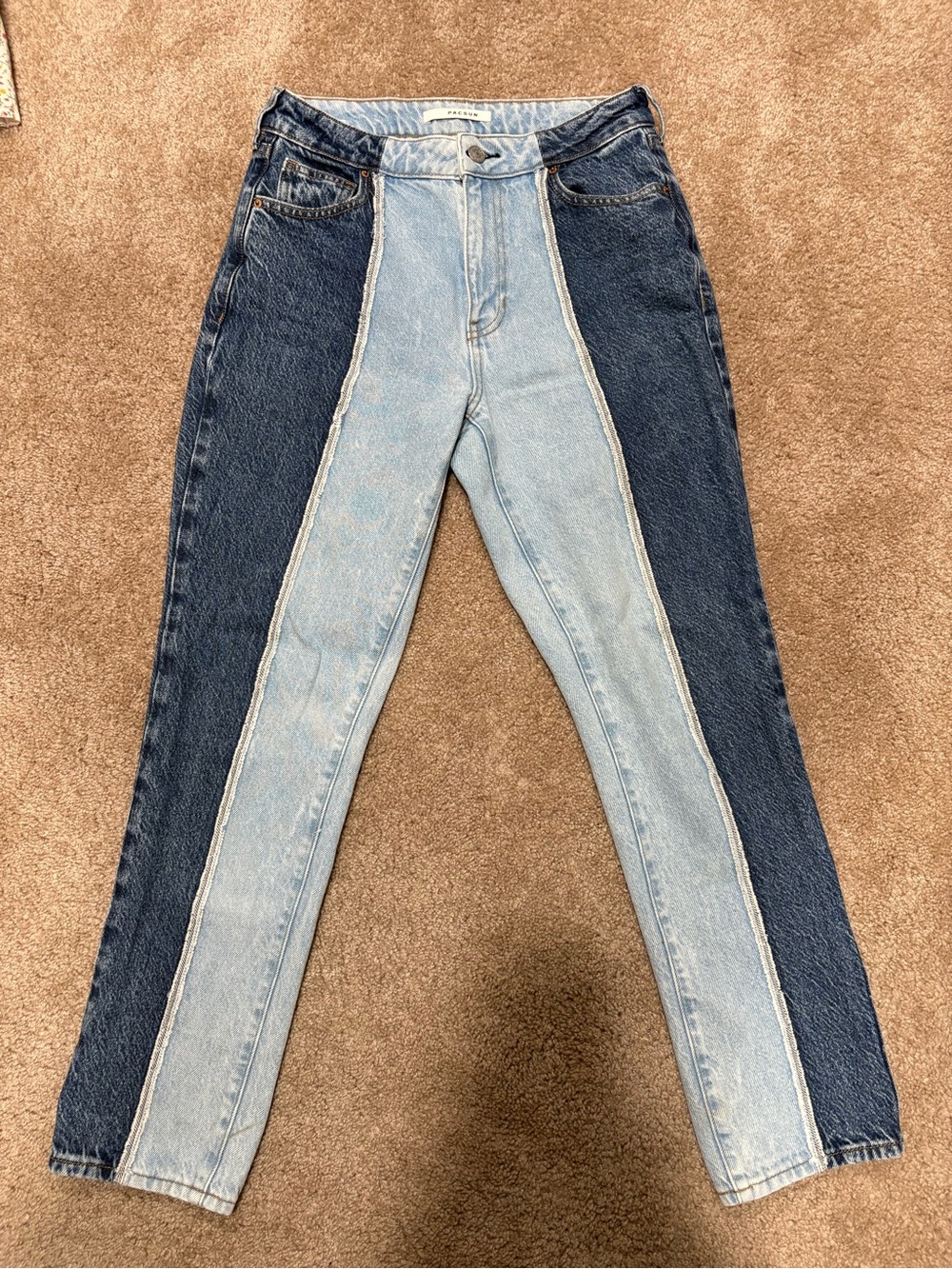 PacSun Two-Tone Light & Dark Blue Denim Jeans